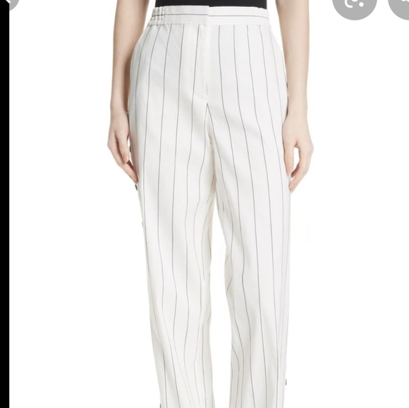 Tibi Side Snap Pinstripe Pants - Picture 3 of 8